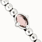 Beaded bracelet with pink oval faceted crystal